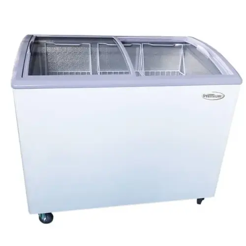 7.4 Cu Ft Chest Freezer With Curved Glass Top In White 7.4 Cu Ft Chest Freezer With Curved Glass Top In White