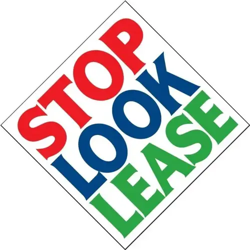 Coroplast Stop Look Lease Diamond Amenity Sign, Red/White/Blue, 24 X 24 Coroplast Stop Look Lease Diamond Amenity Sign, Red/White/Blue, 24 X 24