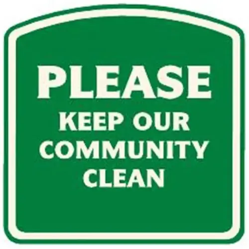Please Keep Our Community Clean' Arched Designer Sign 16 X 16 Please Keep Our Community Clean' Arched Designer Sign 16 X 16