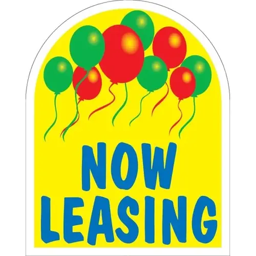 Aluminum Now Leasing Arched Amenity Sign, Balloons, 24 X 30 Aluminum Now Leasing Arched Amenity Sign, Balloons, 24 X 30