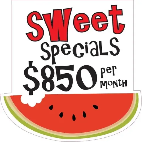 Coroplast Semi-Custom Yard Sign, Watermelon, 32 X 32 Coroplast Semi-Custom Yard Sign, Watermelon, 32 X 32