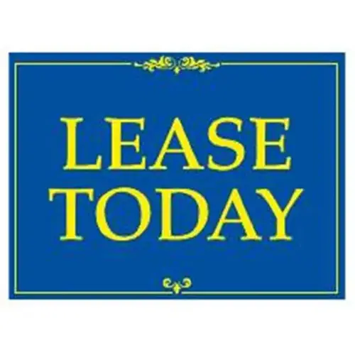 Coroplast Lease Today Amenity Sign, Blue And Yellow, 24 X 18 Coroplast Lease Today Amenity Sign, Blue And Yellow, 24 X 18