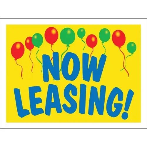 Aluminum Now Leasing Amenity Sign, Balloons, 24 X 18 Aluminum Now Leasing Amenity Sign, Balloons, 24 X 18