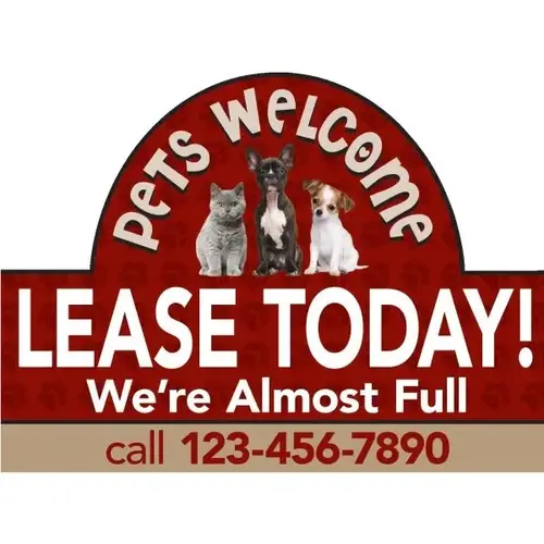 Coroplast Semi-Custom Yard Sign, Arched Furry Pets, 24 X 18 Coroplast Semi-Custom Yard Sign, Arched Furry Pets, 24 X 18