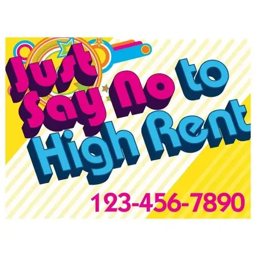 Coroplast Semi-Custom Yard Sign, Totally 80s, 24 X 18 Coroplast Semi-Custom Yard Sign, Totally 80s, 24 X 18