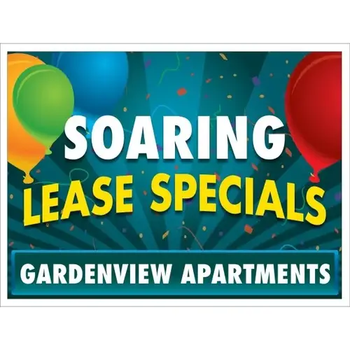 Coroplast Semi-Custom 2-Sided Reflective Sign, Lease Celebration, 24 X 18 Coroplast Semi-Custom 2-Sided Reflective Sign, Lease Celebration, 24 X 18