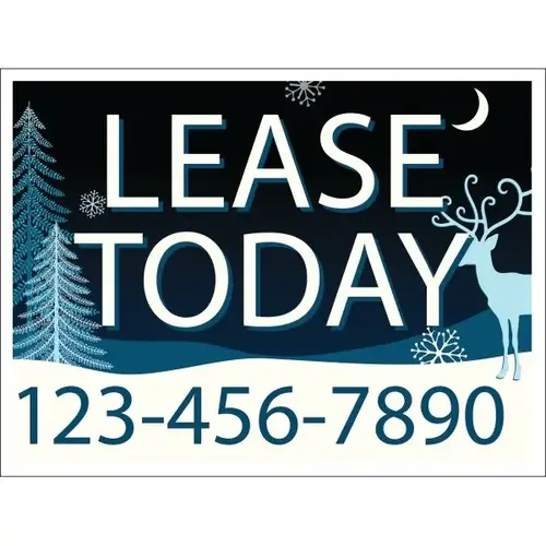 Coroplast Semi-Custom Yard Sign, Snowy Night, 24 X 18 Coroplast Semi-Custom Yard Sign, Snowy Night, 24 X 18
