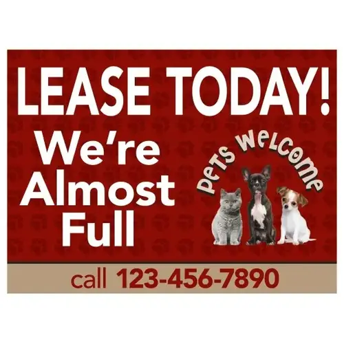 Coroplast Semi-Custom Yard Sign, Furry Pets, 24 X 18 Coroplast Semi-Custom Yard Sign, Furry Pets, 24 X 18