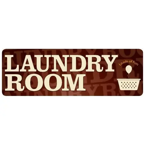 Coordinated Laundry Interior Sign, Brown, 9 X 3 Coordinated Laundry Interior Sign, Brown, 9 X 3