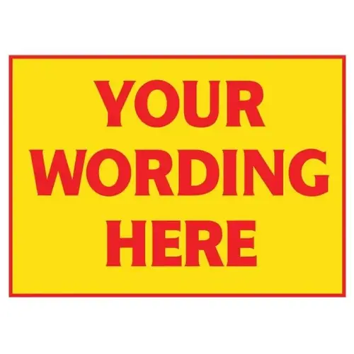 Coroplast Semi-Custom Reflective Amenity Sign, Yellow/Red, 24 X 18 Coroplast Semi-Custom Reflective Amenity Sign, Yellow/Red, 24 X 18