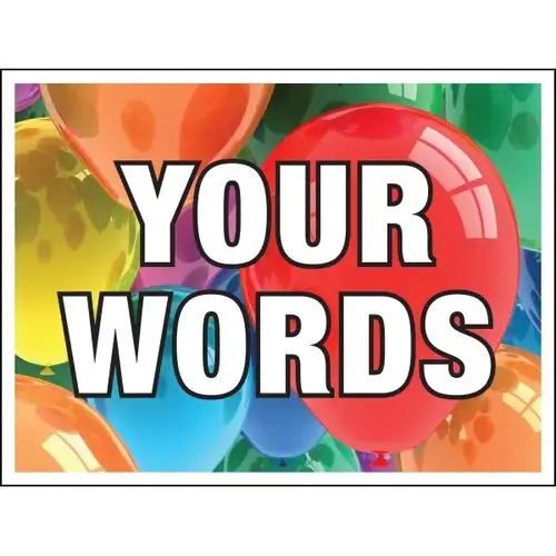 Aluminum Semi-Custom Reflective Amenity Sign, Bright Balloons, 24 X 18 Aluminum Semi-Custom Reflective Amenity Sign, Bright Balloons, 24 X 18