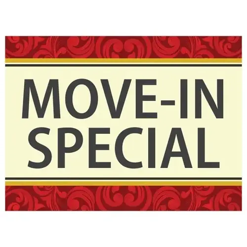 Aluminum Move In Special Yard Sign, Filigree, 24 X 18 Aluminum Move In Special Yard Sign, Filigree, 24 X 18