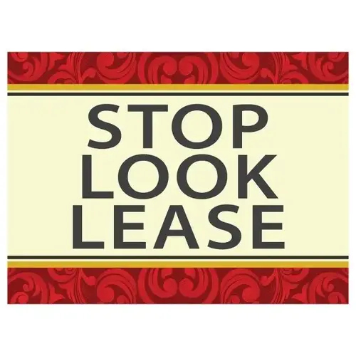 Aluminum Stop Look Lease Amenity Sign, Filigree, 24 X 18 Aluminum Stop Look Lease Amenity Sign, Filigree, 24 X 18