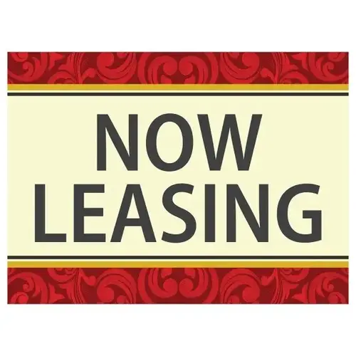 Coroplast Now Leasing Amenity Sign, Filigree, 24 X 18 Coroplast Now Leasing Amenity Sign, Filigree, 24 X 18