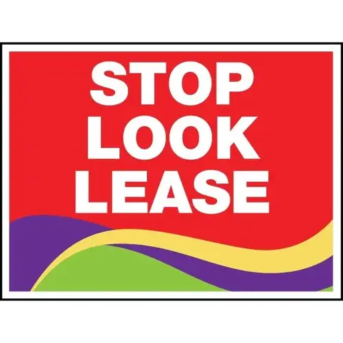 Aluminum Stop Look Lease Amenity Sign, Swirls, 24 X 18 Aluminum Stop Look Lease Amenity Sign, Swirls, 24 X 18