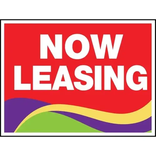 Aluminum Now Leasing Yard Sign, Swirls, 24 X 18 Aluminum Now Leasing Yard Sign, Swirls, 24 X 18