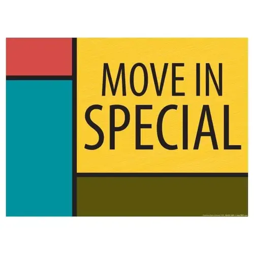 Aluminum Move In Special Amenity Sign, Geometric, 24 X 18 Aluminum Move In Special Amenity Sign, Geometric, 24 X 18