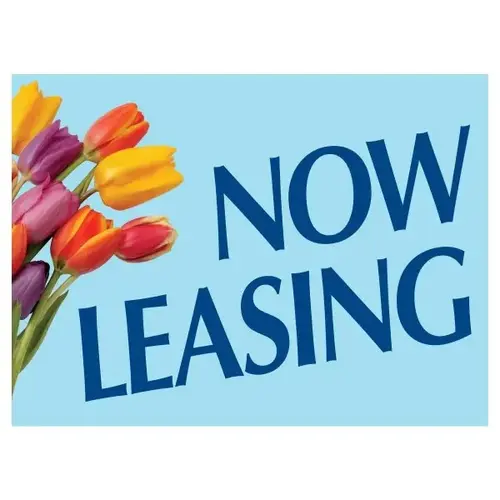 Aluminum Now Leasing Amenity Sign, Tulips, 24 X 18 Aluminum Now Leasing Amenity Sign, Tulips, 24 X 18
