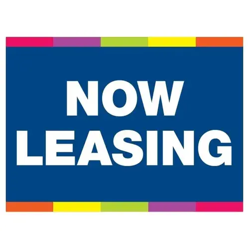 Coroplast Now Leasing Amenity Sign, Color Bands, 24 X 18 Coroplast Now Leasing Amenity Sign, Color Bands, 24 X 18