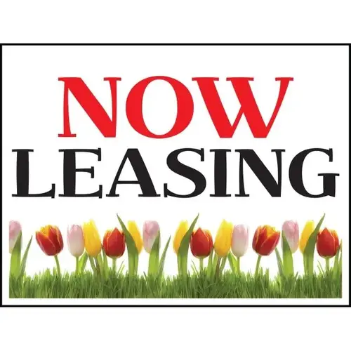 Aluminum Now Leasing Amenity Sign, Tulips Ii, 24 X 18 Aluminum Now Leasing Amenity Sign, Tulips Ii, 24 X 18