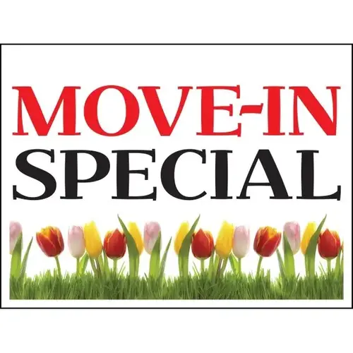 Aluminum Move In Special Amenity Sign, Tulips Ii, 24 X 18 Aluminum Move In Special Amenity Sign, Tulips Ii, 24 X 18