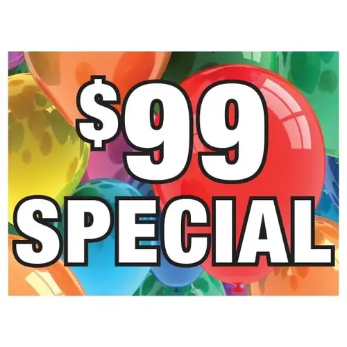 Aluminum Semi-Custom Amenity Sign, Bright Balloons, 24 X 18 Aluminum Semi-Custom Amenity Sign, Bright Balloons, 24 X 18
