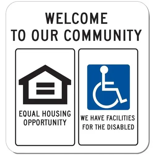 Equal Housing/Handicapped Sign, 12-1/4 X 12-3/4 Equal Housing/Handicapped Sign, 12-1/4 X 12-3/4
