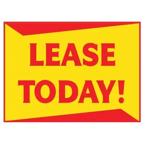 Coroplast Lease Today Amenity Sign, Red And Yellow, 24 X 18 Coroplast Lease Today Amenity Sign, Red And Yellow, 24 X 18