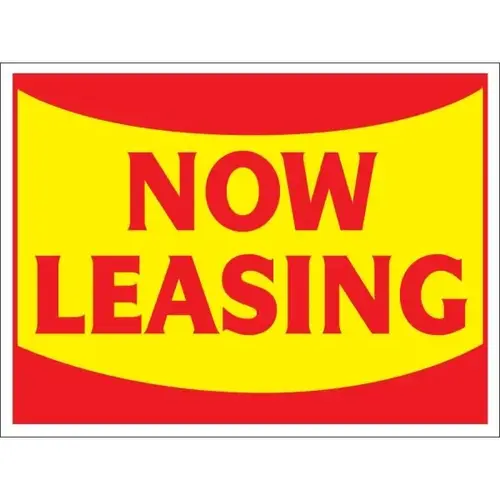 Coroplast Now Leasing Amenity Sign, Red And Yellow, 24 X 18 Coroplast Now Leasing Amenity Sign, Red And Yellow, 24 X 18