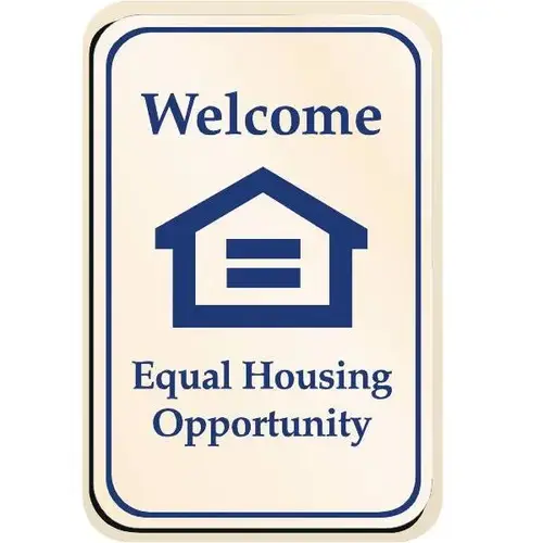 Equal Housing Sign, Blue On Ivory, 6 X 9 Equal Housing Sign, Blue On Ivory, 6 X 9