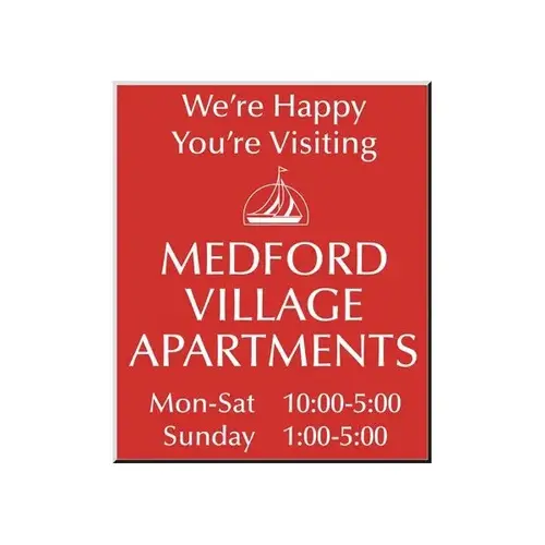 Front Engraved Sign, Red, 10 X 12 Front Engraved Sign, Red, 10 X 12