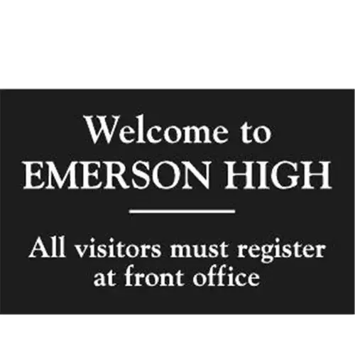 Back Engraved Custom Interior Sign, Black, 8 X 5 Back Engraved Custom Interior Sign, Black, 8 X 5