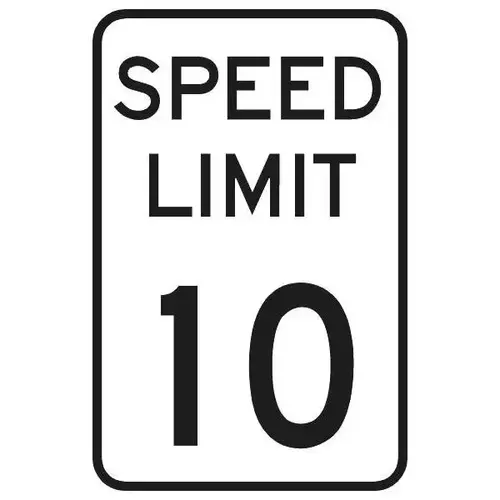 Speed Limit 10 Sign, Reflective, 12 X 18 Speed Limit 10 Sign, Reflective, 12 X 18