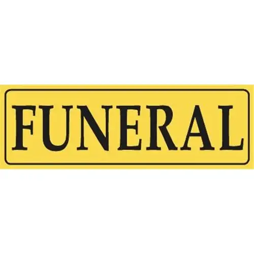 Car Magnet, Yellow Funeral, 12 X 4" Car Magnet, Yellow Funeral, 12 X 4"