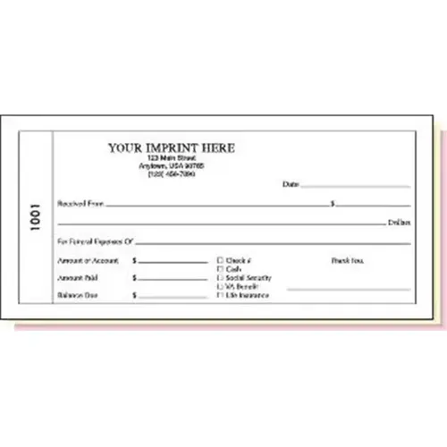 Funeral Receipt Book Triplicate With Imprint Funeral Receipt Book Triplicate With Imprint