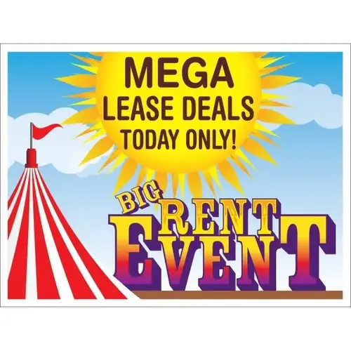 Coroplast Semi-Custom Sign, Big Top Rent Event 1, 24 X 18 Coroplast Semi-Custom Sign, Big Top Rent Event 1, 24 X 18