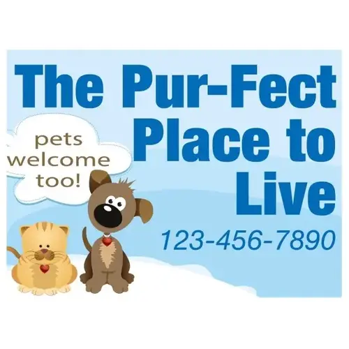 Coroplast Semi-Custom Yard Sign, Cats And Dogs, 24 X 18 Coroplast Semi-Custom Yard Sign, Cats And Dogs, 24 X 18