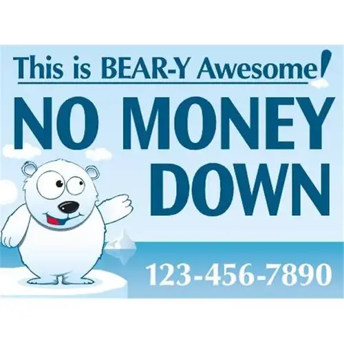 Coroplast Semi-Custom Yard Sign, Polar Bear, 24 X 18 Coroplast Semi-Custom Yard Sign, Polar Bear, 24 X 18