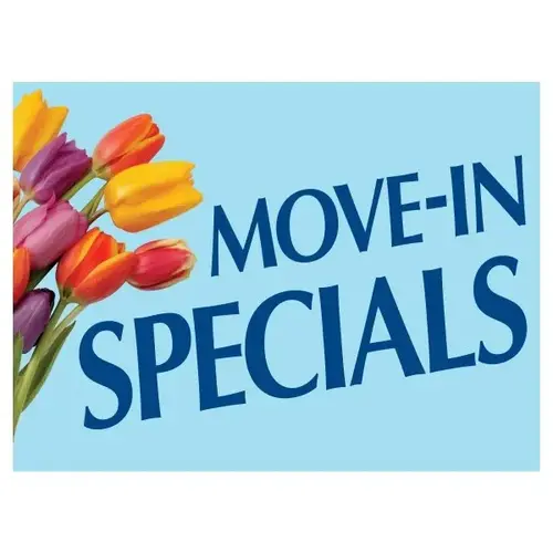 Aluminum Move In Special Amenity Sign, Tulips, 24 X 18 Aluminum Move In Special Amenity Sign, Tulips, 24 X 18