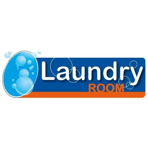 Coordinated Laundry Interior Sign, Orange/Blue, 9 X 3 Coordinated Laundry Interior Sign, Orange/Blue, 9 X 3