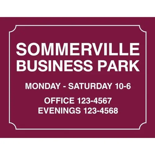 Back Engraved Custom Interior Sign, Burgundy, 10 X 8 Back Engraved Custom Interior Sign, Burgundy, 10 X 8