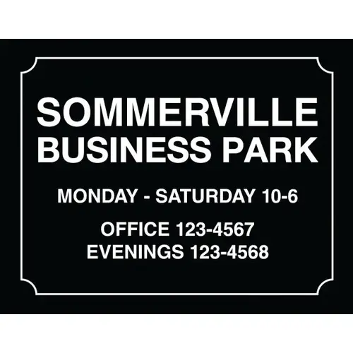 Back Engraved Custom Interior Sign, Black, 10 X 8 Back Engraved Custom Interior Sign, Black, 10 X 8
