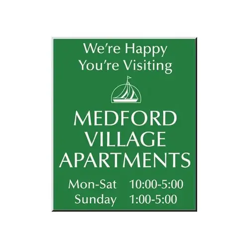 Front Engraved Sign, Green, 10 X 12 Front Engraved Sign, Green, 10 X 12