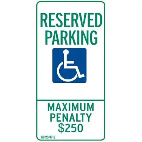 N. Carolina Reserved Parking Disabled Parking Sign, Reflective, 12 X 26" N. Carolina Reserved Parking Disabled Parking Sign, Reflective, 12 X 26"