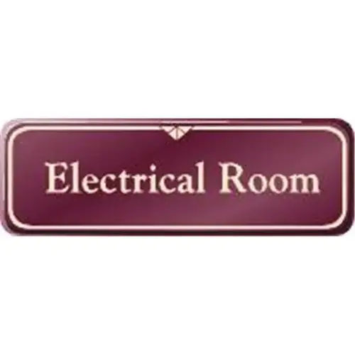 Electrical Room Interior Sign, Burgundy, 9 X 3 Electrical Room Interior Sign, Burgundy, 9 X 3