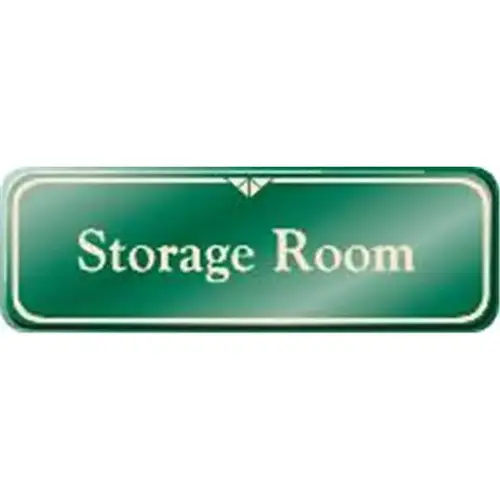 Storage Room Interior Sign, Green, 9 X 3 Storage Room Interior Sign, Green, 9 X 3