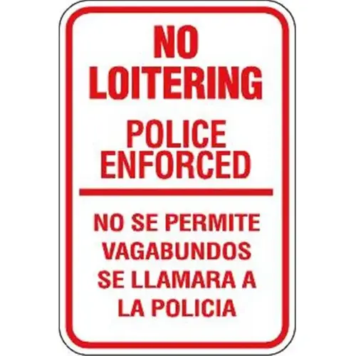 Bilingual "Police Enforced" Sign, Red Reflective, 12 X 18" Bilingual "Police Enforced" Sign, Red Reflective, 12 X 18"