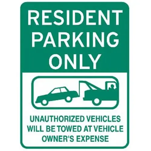 Resident Parking Only Sign, Non-Reflective, 18 X 24 Resident Parking Only Sign, Non-Reflective, 18 X 24