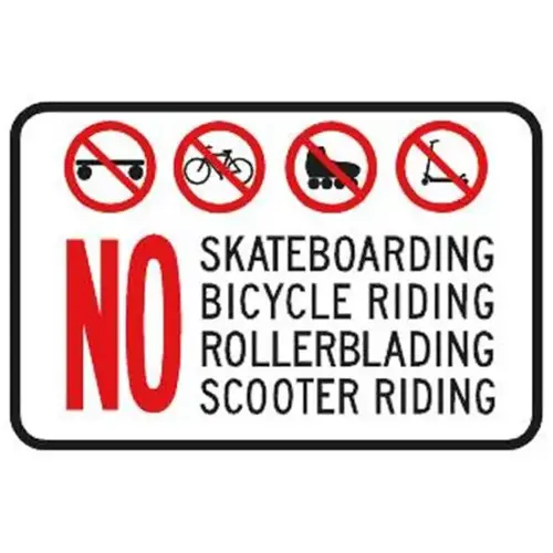 No Skateboarding/Bicycle.../Symbols Horizontal Sign Reflective, 18 X 12" No Skateboarding/Bicycle.../Symbols Horizontal Sign Reflective, 18 X 12"