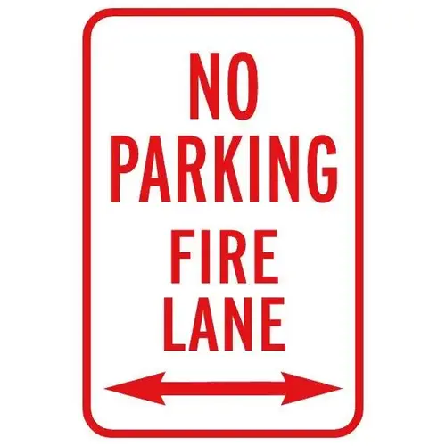 No Parking Fire Lane Sign With Directional Arrows, Reflective, 12 X 18 No Parking Fire Lane Sign With Directional Arrows, Reflective, 12 X 18